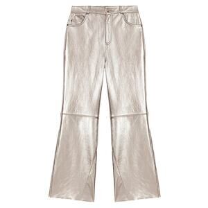Maje 'Plutom' Silver Leather Pants Size 36